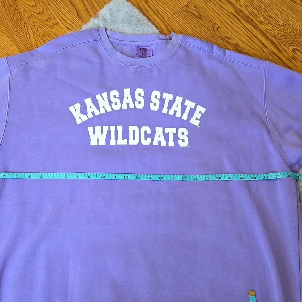 Comfort Colors Kansas State Purple/White Sweatshirt, Womens 2XL, Great Condition - Picture 5 of 11